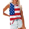imageXIEERDUO Womens Tank Tops Crewneck Loose Fit Basic Casual Summer Side Split Sleeveless ShirtsEcwhite Flag