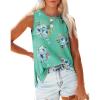 imageXIEERDUO Womens Tank Tops Crewneck Loose Fit Basic Casual Summer Side Split Sleeveless ShirtsHkgreen Floral