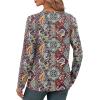 imageXIEERDUO Long Sleeve Shirts for Women V Neck Fall Tops Basic Tunic Tops Loose Fit Dressy 2025Boho Flower