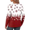 imageXIEERDUO Long Sleeve Shirts for Women V Neck Fall Tops Basic Tunic Tops Loose Fit Dressy 2025Christmas Print