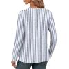 imageXIEERDUO Long Sleeve Shirts for Women V Neck Fall Tops Basic Tunic Tops Loose Fit Dressy 2025Patternedblue Stripe