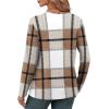 imageXIEERDUO Long Sleeve Shirts for Women V Neck Fall Tops Basic Tunic Tops Loose Fit Dressy 2025Patternedbrown Plaid