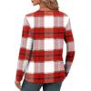 imageXIEERDUO Long Sleeve Shirts for Women V Neck Fall Tops Basic Tunic Tops Loose Fit Dressy 2025Patternedred Plaid
