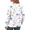imageXIEERDUO Long Sleeve Shirts for Women V Neck Fall Tops Basic Tunic Tops Loose Fit Dressy 2025Patternedwhite Floral