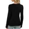 imageXIEERDUO Long Sleeve Thermal Shirt for Women Fleece Slim Fit Tops Crewneck Basic TShirts with Thumb Holes Fall Fashion 2025Bblack