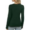 imageXIEERDUO Long Sleeve Thermal Shirt for Women Fleece Slim Fit Tops Crewneck Basic TShirts with Thumb Holes Fall Fashion 2025Green