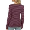 imageXIEERDUO Long Sleeve Thermal Shirt for Women Fleece Slim Fit Tops Crewneck Basic TShirts with Thumb Holes Fall Fashion 2025Stripebrown  Blue