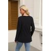 imageXIEERDUO Sweater for Women Long Sleeve Henley Shirts Fall Tunic Tops to Wear with Leggings Crew Neck Outfits Trendy 2025Black