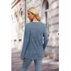 imageXIEERDUO Sweater for Women Long Sleeve Henley Shirts Fall Tunic Tops to Wear with Leggings Crew Neck Outfits Trendy 2025Blue