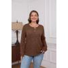 imageXIEERDUO Sweater for Women Long Sleeve Henley Shirts Fall Tunic Tops to Wear with Leggings Crew Neck Outfits Trendy 2025Brown