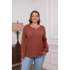 imageXIEERDUO Sweater for Women Long Sleeve Henley Shirts Fall Tunic Tops to Wear with Leggings Crew Neck Outfits Trendy 2025Caramel