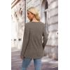 imageXIEERDUO Sweater for Women Long Sleeve Henley Shirts Fall Tunic Tops to Wear with Leggings Crew Neck Outfits Trendy 2025Coffee