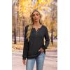 imageXIEERDUO Sweater for Women Long Sleeve Henley Shirts Fall Tunic Tops to Wear with Leggings Crew Neck Outfits Trendy 2025Dark Grey