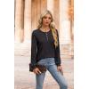 imageXIEERDUO Sweater for Women Long Sleeve Henley Shirts Fall Tunic Tops to Wear with Leggings Crew Neck Outfits Trendy 2025Dark Grey