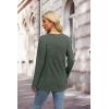 imageXIEERDUO Sweater for Women Long Sleeve Henley Shirts Fall Tunic Tops to Wear with Leggings Crew Neck Outfits Trendy 2025Green
