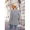 imageXIEERDUO Sweater for Women Long Sleeve Henley Shirts Fall Tunic Tops to Wear with Leggings Crew Neck Outfits Trendy 2025Grey