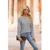 imageXIEERDUO Sweater for Women Long Sleeve Henley Shirts Fall Tunic Tops to Wear with Leggings Crew Neck Outfits Trendy 2025Grey