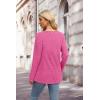 imageXIEERDUO Sweater for Women Long Sleeve Henley Shirts Fall Tunic Tops to Wear with Leggings Crew Neck Outfits Trendy 2025Hot Pink
