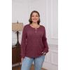 imageXIEERDUO Sweater for Women Long Sleeve Henley Shirts Fall Tunic Tops to Wear with Leggings Crew Neck Outfits Trendy 2025Maroon