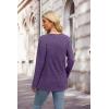 imageXIEERDUO Sweater for Women Long Sleeve Henley Shirts Fall Tunic Tops to Wear with Leggings Crew Neck Outfits Trendy 2025Purple