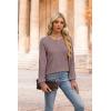 imageXIEERDUO Sweater for Women Long Sleeve Henley Shirts Fall Tunic Tops to Wear with Leggings Crew Neck Outfits Trendy 2025Rosy Brown