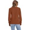 imageWomens Sweaters Fall Fashion 2025 Long Sleeve Button Cuff Soft Knit Pullover Trendy Tops Dressy Casual BlousesCaramel