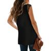 imageXIEERDUO Womens V Neck Lace Tank Tops Summer Casual Sleeveless Shirts Tops Side SplitAablack