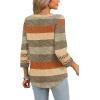imageXIEERDUO 34 Length Sleeve Womens Tops and Blouses Dressy Casual Crewneck T Shirts Fashion Clothes Loose Fit TrendyZ Brown Stripe