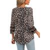 imageXIEERDUO 34 Length Sleeve Womens Tops and Blouses Dressy Casual Crewneck T Shirts Fashion Clothes Loose Fit TrendyZ Leopard