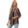 imageXIEERDUO 34 Length Sleeve Womens Tops and Blouses Dressy Casual Crewneck T Shirts Fashion Clothes Loose Fit TrendyZ Multi Stripe