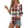 imageXIEERDUO Blouses for Women Dressy Casual 34 Length Sleeve Womens Tops V Neck T Shirts with Smocked CuffsTred Plaid