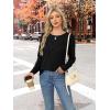 imageXIEERDUO Long Sleeve Shirts for Women Business Casual Tops Trendy Crewneck Fall T Shirts Pleated Loose FitBlack