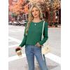 imageXIEERDUO Long Sleeve Shirts for Women Business Casual Tops Trendy Crewneck Fall T Shirts Pleated Loose FitGreen