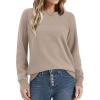imageXIEERDUO Sweaters for Women Long Sleeve Shirts Round Neck Ribbed Knit Pullover Sweater Fashion ClothingApricot