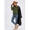 imageXIEERDUO Sweaters for Women Long Sleeve Shirts Round Neck Ribbed Knit Pullover Sweater Fashion ClothingGreen