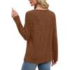 imageXIEERDUO Tunic Sweaters for Women Long Sleeve Shirts Crew Neck Tops with Buttons Fall Fashion Outfits Winter ClothingDark Caramel
