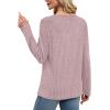 imageXIEERDUO Tunic Sweaters for Women Long Sleeve Shirts Crew Neck Tops with Buttons Fall Fashion Outfits Winter ClothingPinkish Purple