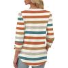 imageXIEERDUO Womens 34 Sleeve Tops with Buttons VNeck Summer Outfits Casual Blouses Shirts Beach Vacation Fall Clothes 2025Fcolorful Stripes