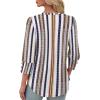 imageXIEERDUO Womens 34 Sleeve Tops with Buttons VNeck Summer Outfits Casual Blouses Shirts Beach Vacation Fall Clothes 2025Fretro Stripe