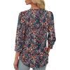 imageXIEERDUO Womens 34 Sleeve Tops with Buttons VNeck Summer Outfits Casual Blouses Shirts Beach Vacation Fall Clothes 2025Fvintage Floral