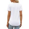 imageXIEERDUO Womens Pleated Tops Dressy Casual Short Sleeve Shirts Fashion Blouses Loose Curved Hem Long Tunic S3XLA White