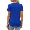 imageXIEERDUO Womens Pleated Tops Dressy Casual Short Sleeve Shirts Fashion Blouses Loose Curved Hem Long Tunic S3XLRoyal Blue