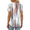 imageXIEERDUO Womens Pleated Tops Dressy Casual Short Sleeve Shirts Fashion Blouses Loose Curved Hem Long Tunic S3XLZ Tie Dye Multi