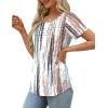 imageXIEERDUO Womens Pleated Tops Dressy Casual Short Sleeve Shirts Fashion Blouses Loose Curved Hem Long Tunic S3XLZ Tie Dye Multi