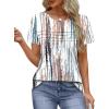 imageXIEERDUO Womens Pleated Tops Dressy Casual Short Sleeve Shirts Fashion Blouses Loose Curved Hem Long Tunic S3XLZ Tie Dye Multi