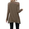imageXIEERDUO Womens Tunic Tops Long Sleeve Crew Neck High Low Hem Loose Fit Shirts Blouses with PocketsBrown
