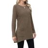 imageXIEERDUO Womens Tunic Tops Long Sleeve Crew Neck High Low Hem Loose Fit Shirts Blouses with PocketsBrown