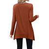 imageXIEERDUO Womens Tunic Tops Long Sleeve Crew Neck High Low Hem Loose Fit Shirts Blouses with PocketsCaramel