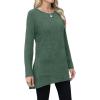 imageXIEERDUO Womens Tunic Tops Long Sleeve Crew Neck High Low Hem Loose Fit Shirts Blouses with PocketsGreen