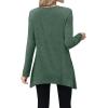 imageXIEERDUO Womens Tunic Tops Long Sleeve Crew Neck High Low Hem Loose Fit Shirts Blouses with PocketsGreen